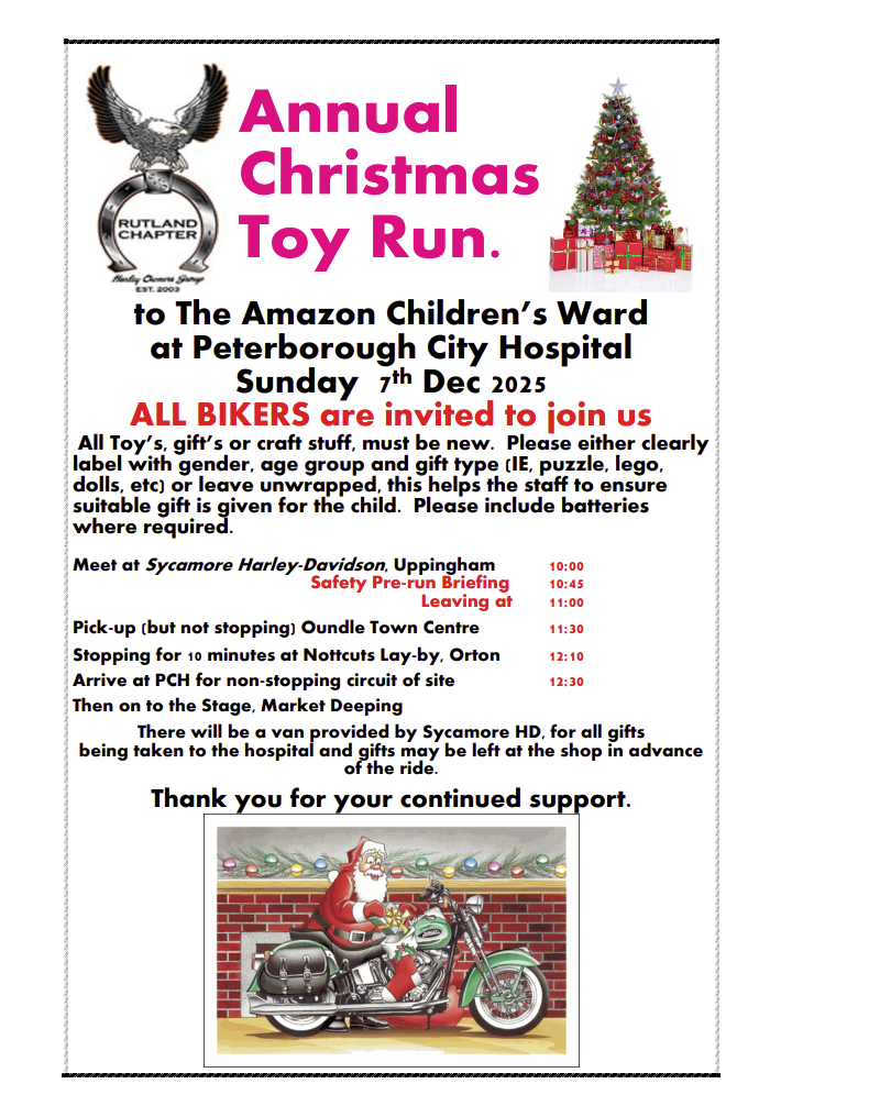 2025 Toy Run details Toy Run Link